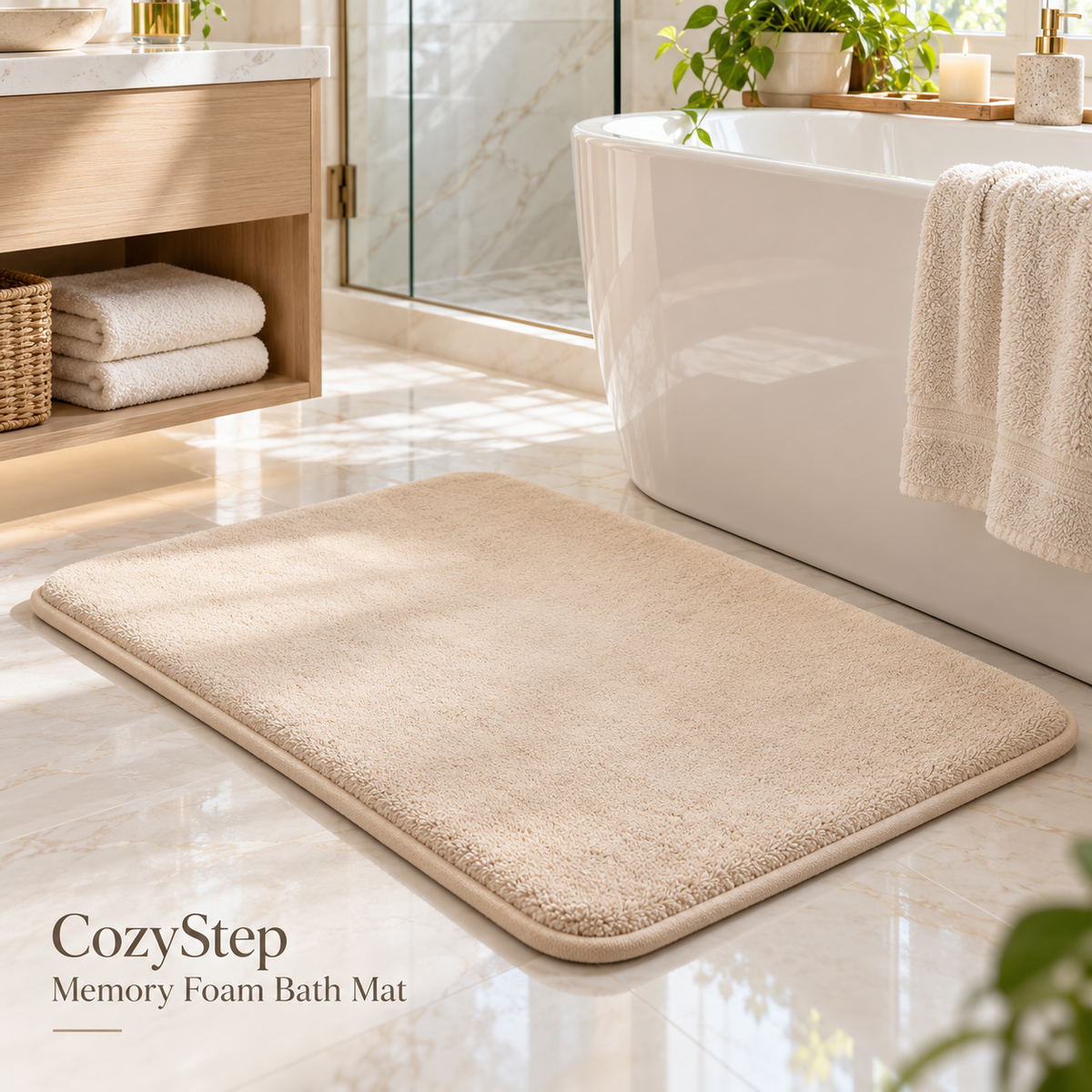 nbloop CozyStep Memory Foam Bath Mat