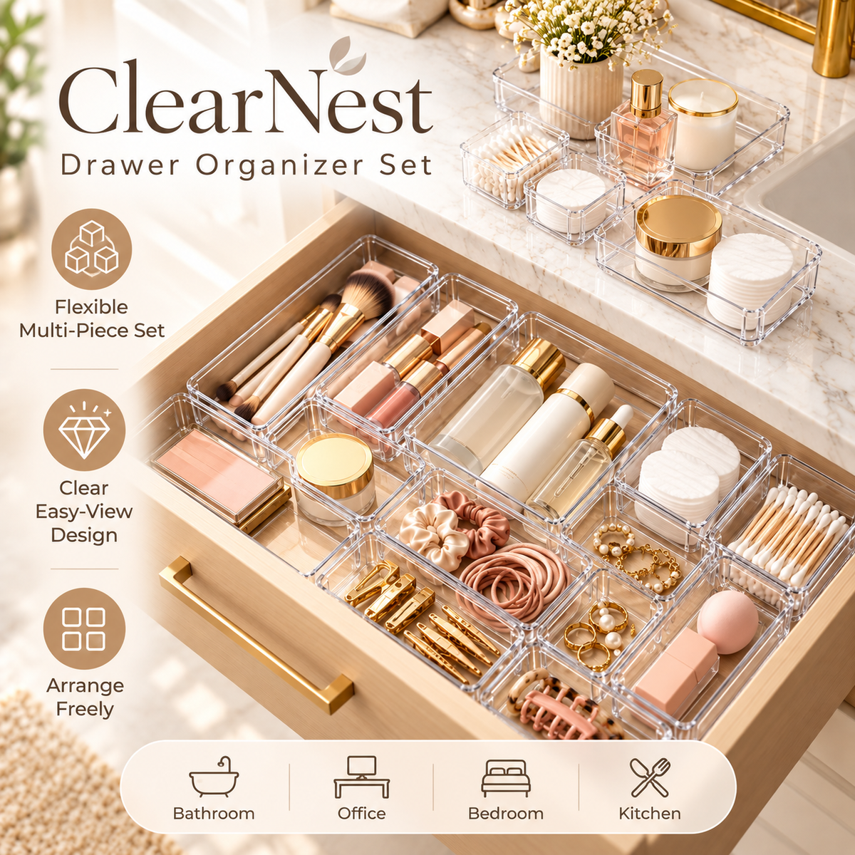 nbloop ClearNest Drawer Organizer Set