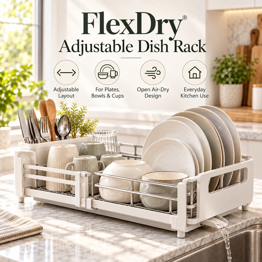 nbloop FlexDry Adjustable Dish Rack