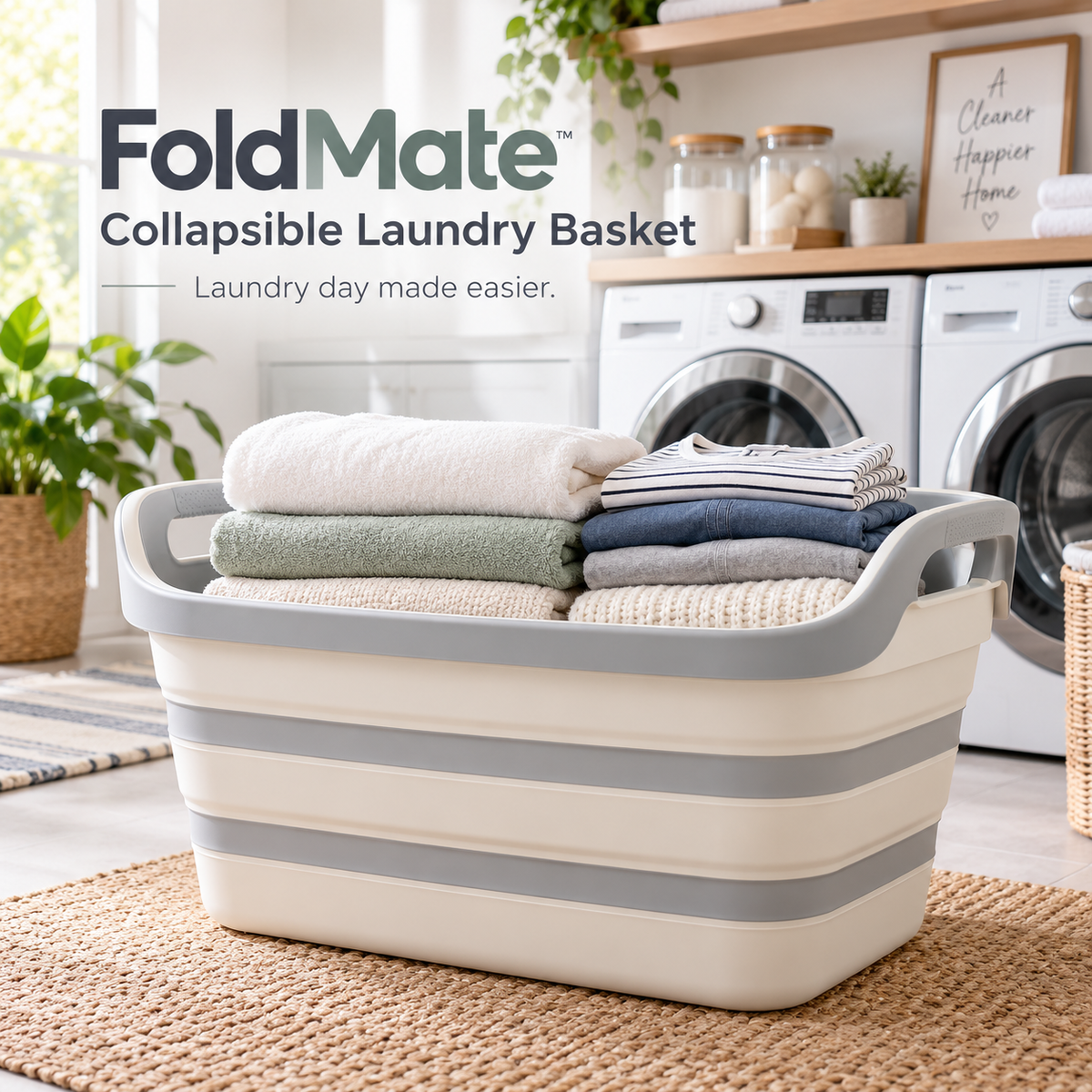 nbloop FoldMate Collapsible Laundry Basket